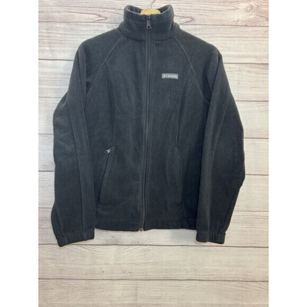 Columbia Sweater Women's Size S Full Zip Black Fleece Jacket Mock Neck Outdoor